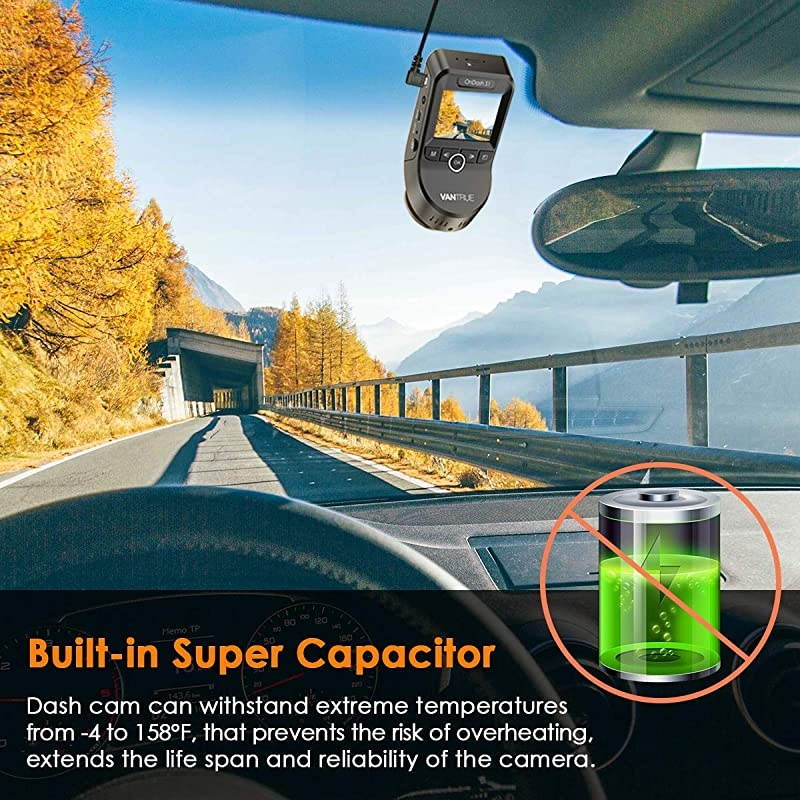 S1 Dual 1080P Dash Cam Front and Rear Built in GPS Speed Dash Camera 2880x 2160P Single Front Super Capacitor Low Light Night Vision 24hr Parking Mode Motion Detection Support 256GB Max