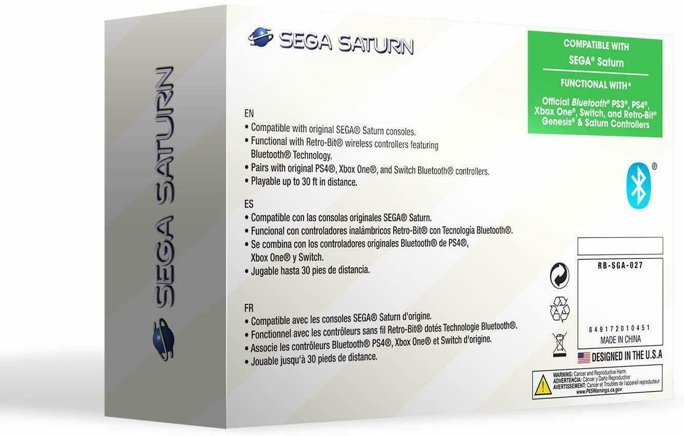 Retro-Bit Official Sega Saturn Bluetooth Controller Receiver for Sega Saturn Console