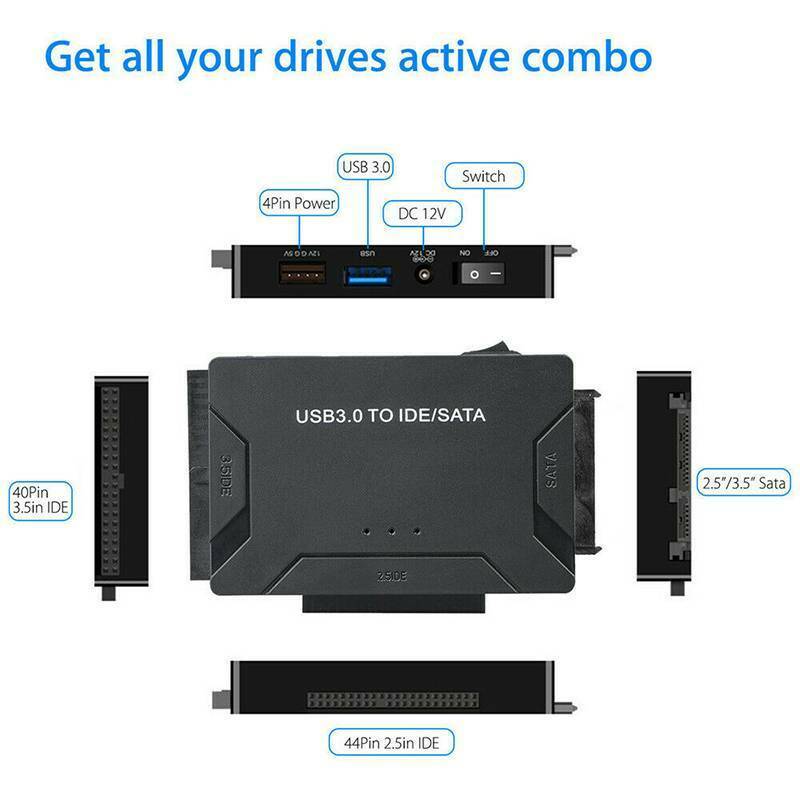 USB 3.0 to SATA IDE ATA Data Adapter 3 in 1 for PC Laptop 2.5" 3.5" HDD Hard Disk Driver With Power