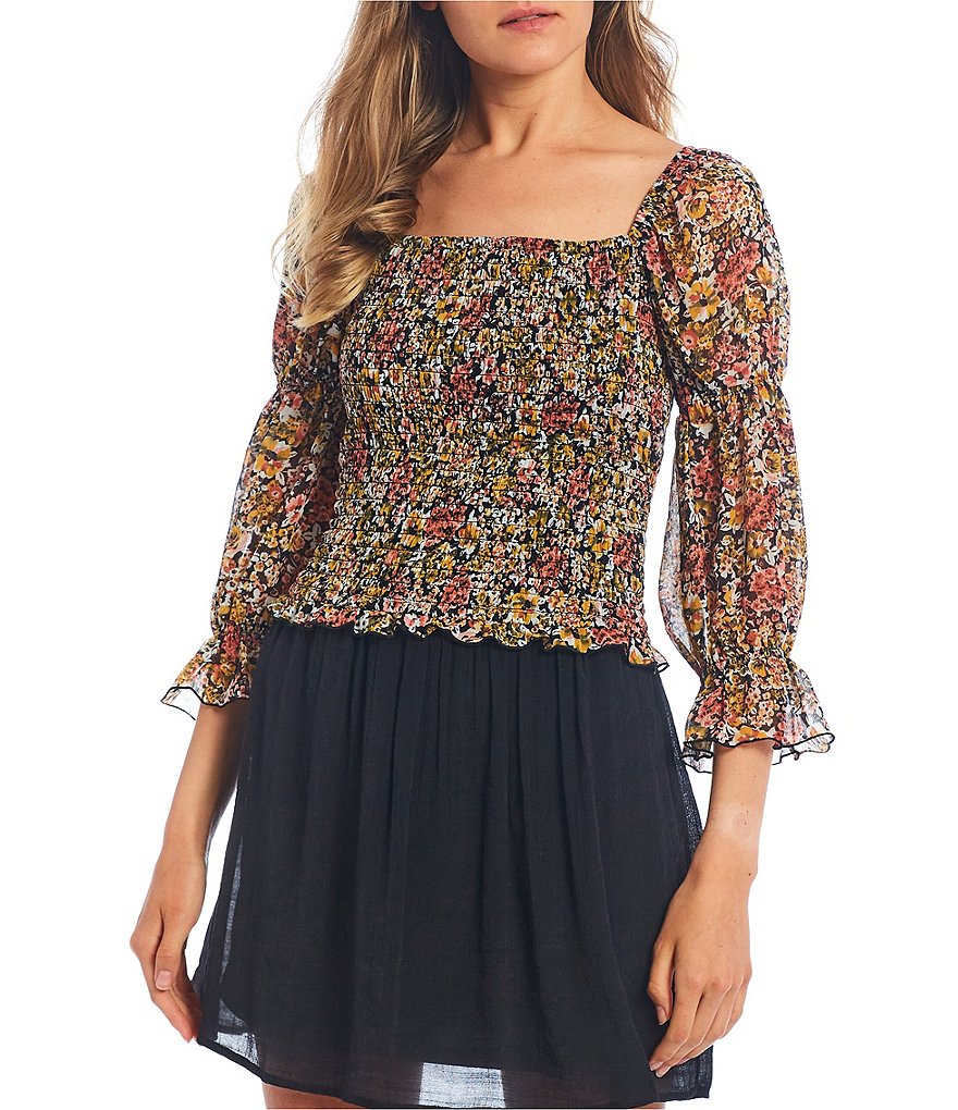 June & Hudson Short Tie Sleeve Knit Tee