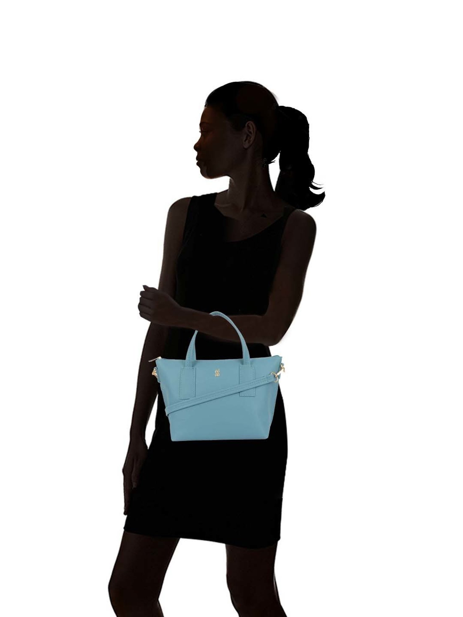 Baggit Blue Solid Medium Tote Handbag