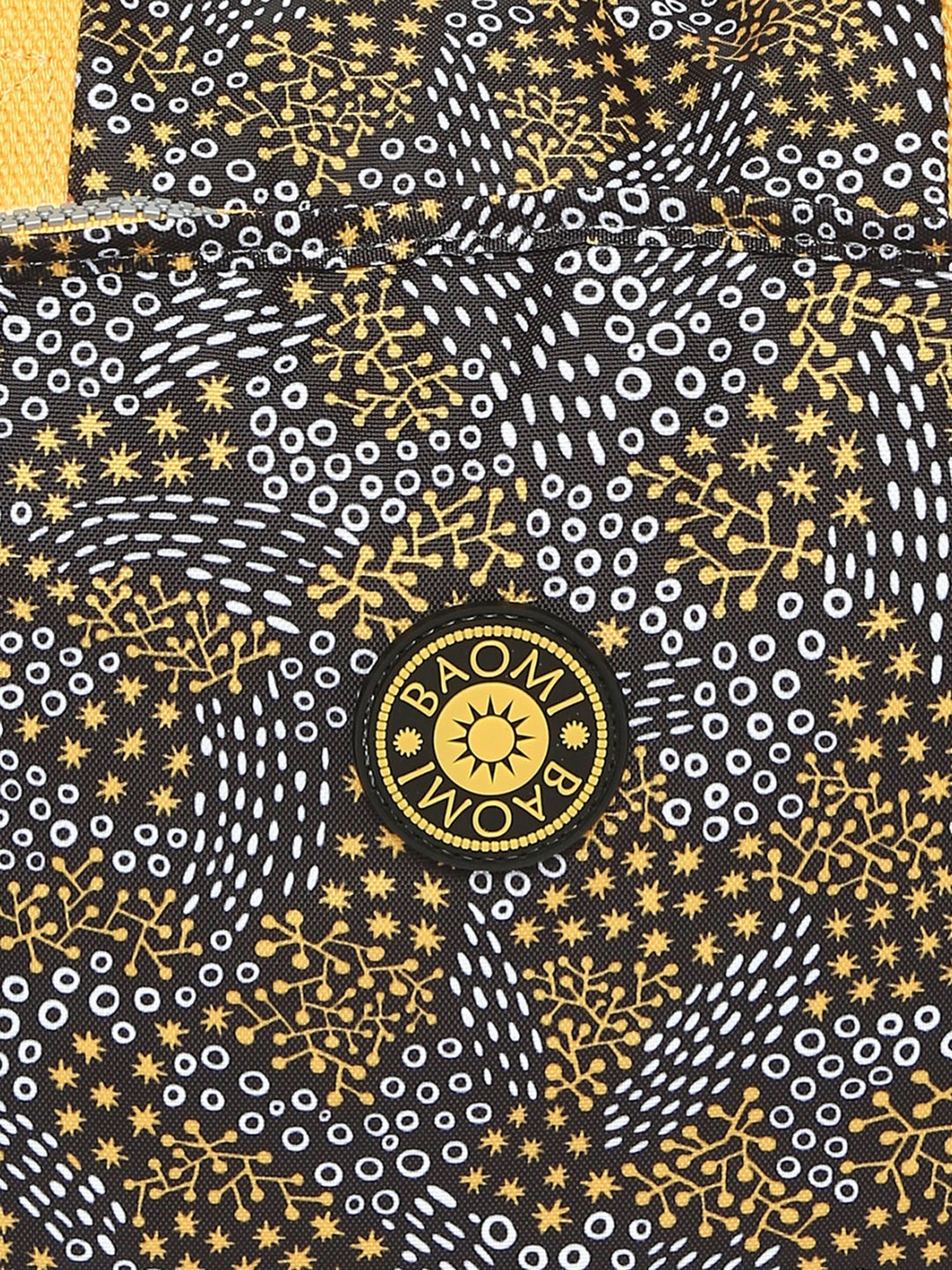 Baomi Black & Yellow Printed Medium Shoulder Bag