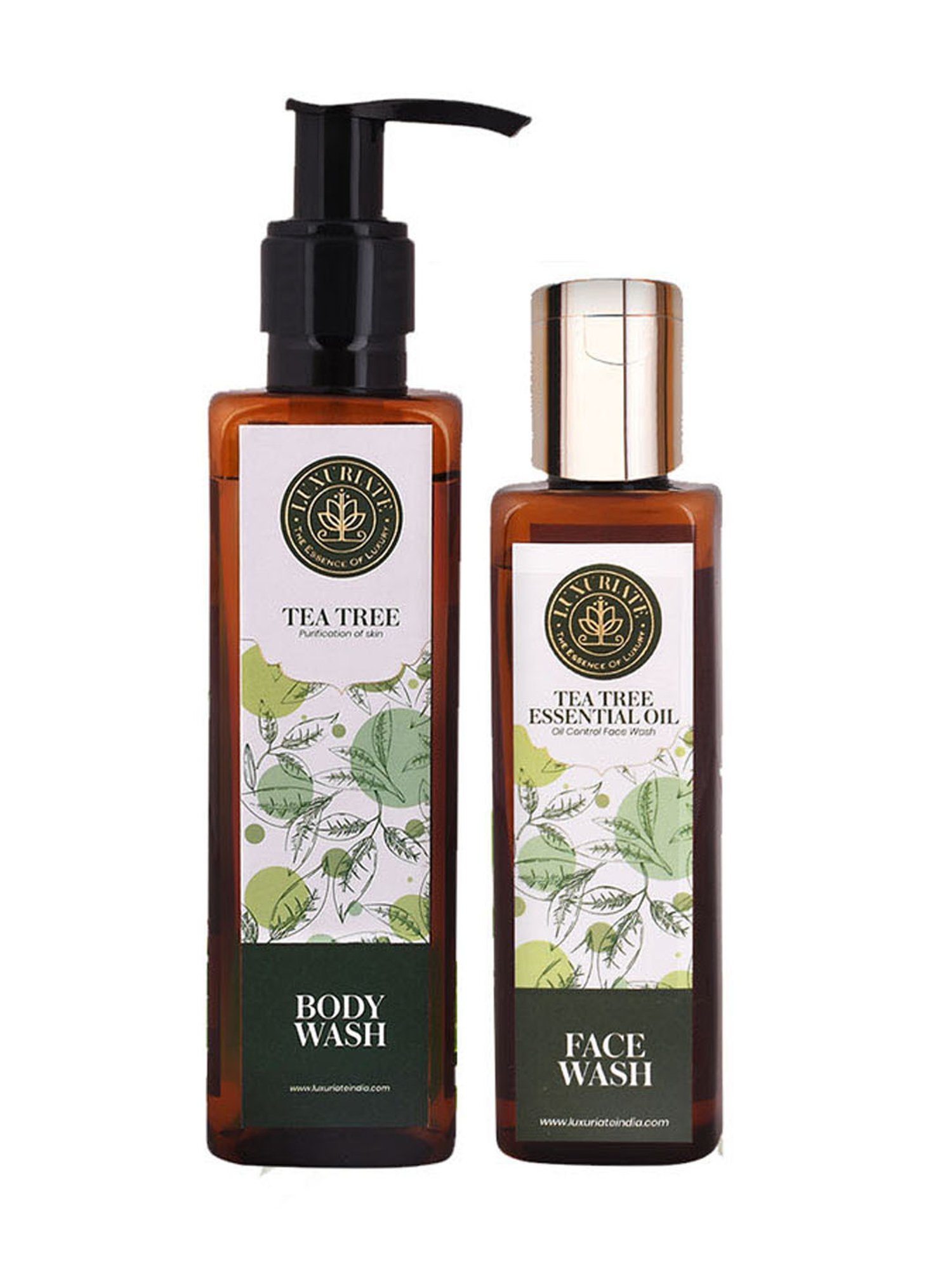 Luxuriate Tea Tree Body Wash and Tea Tree Face Wash Combo