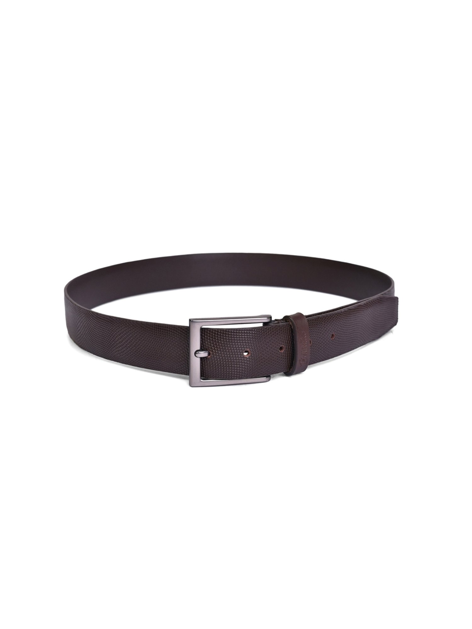 BELWABA Brown Textured Formal Leather Belt for Men