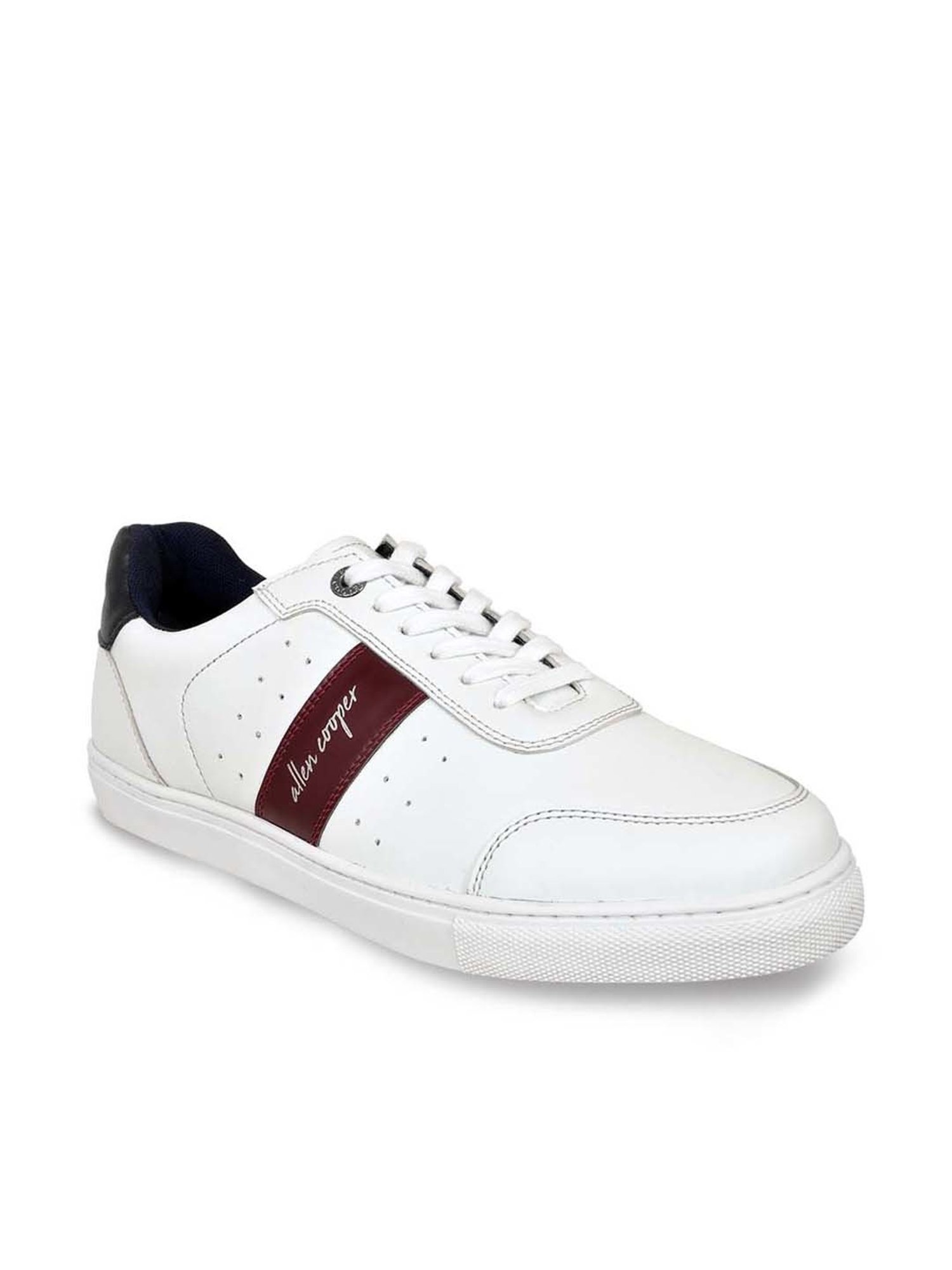 Allen cooper Men's White Casual Sneakers