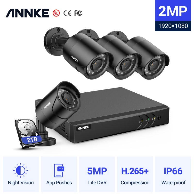 ANNKE 8-Channel 1080P Security Camera System with 2TB