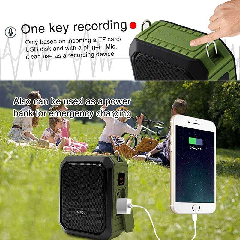 Personal Waterproof Voice Amplifier Wired Headset Microphone Small Bluetooth Pa Speaker 18W 4400mAh Rechargeable Wearable Mic System for Teachers or Outdoors (Wired Version)