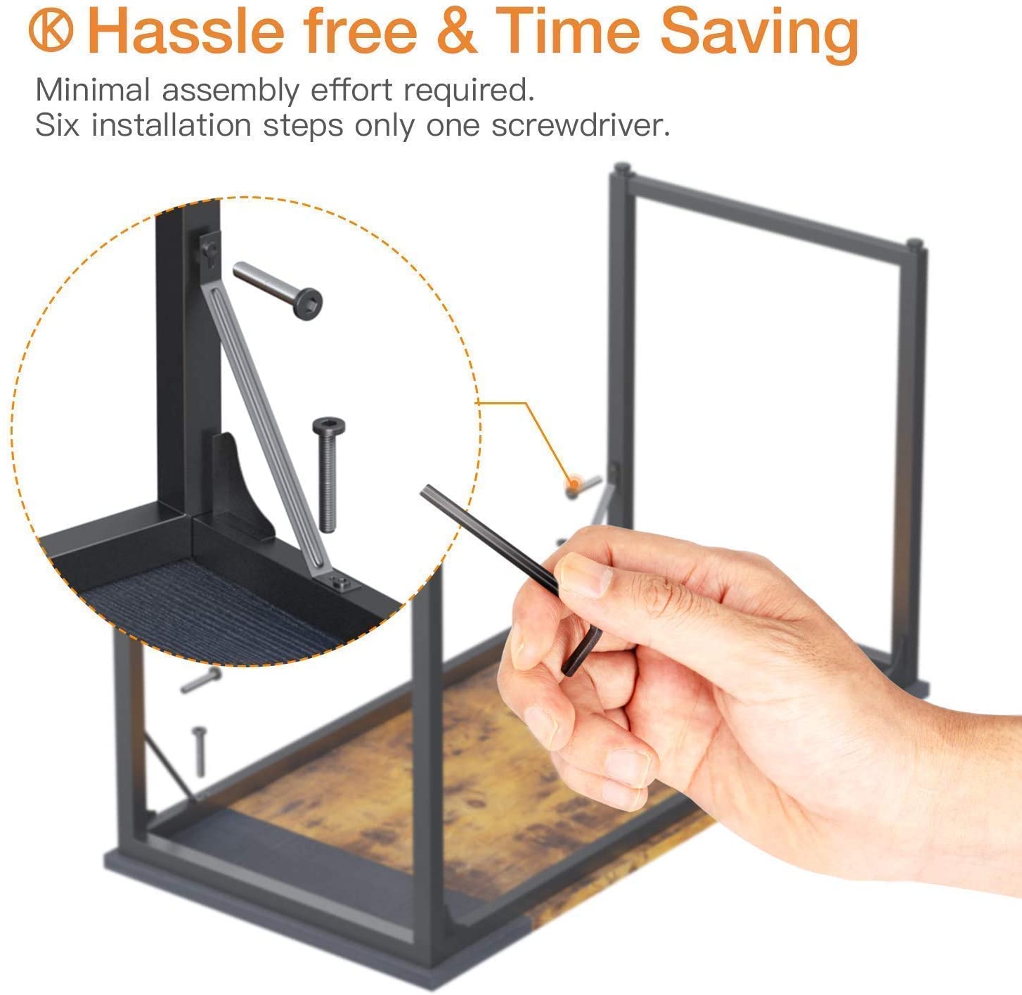 Computer Desk 39" with Splice Board, Study Writing Table for Home Office, Modern Simple Style PC Gaming Desk, Black and Rustic Brown