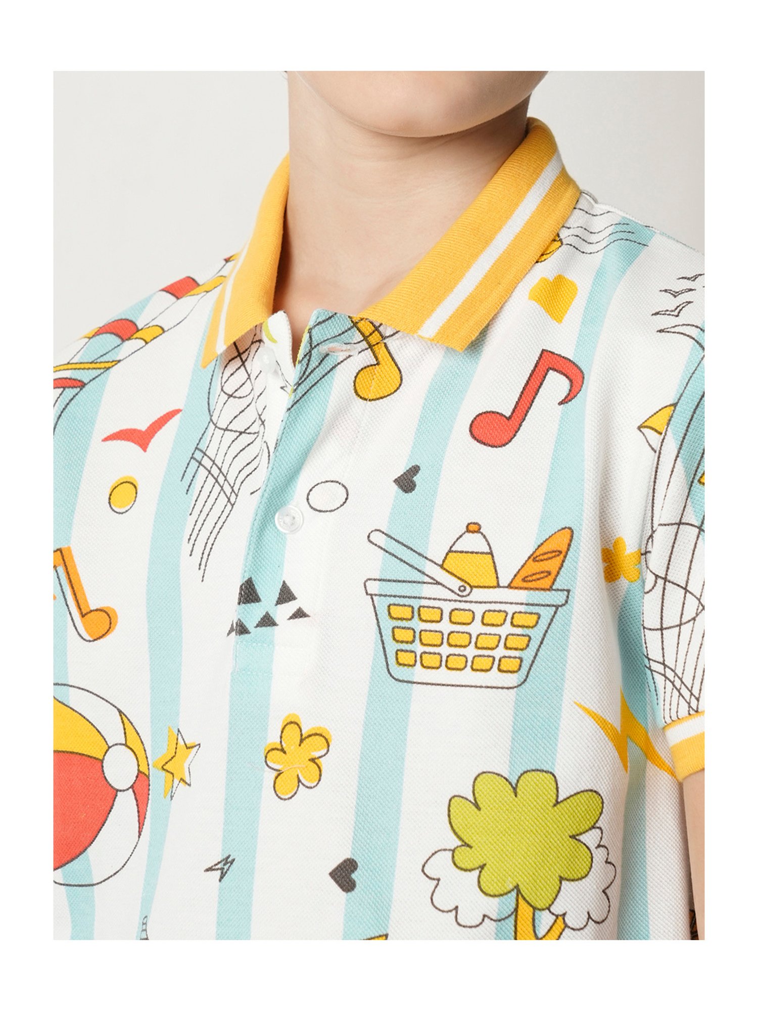 Jack & Jones Junior Boys White Printed Polo T-Shirt