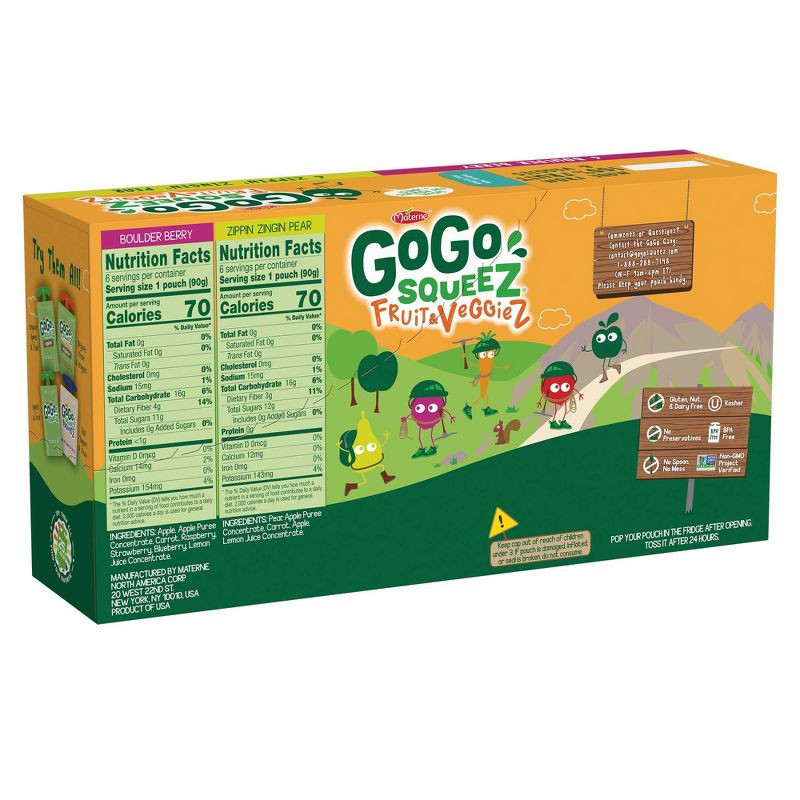 GoGo SqueeZ Variety Fruit and Veggies Applesauce On-The-Go Pouch - 38.4oz