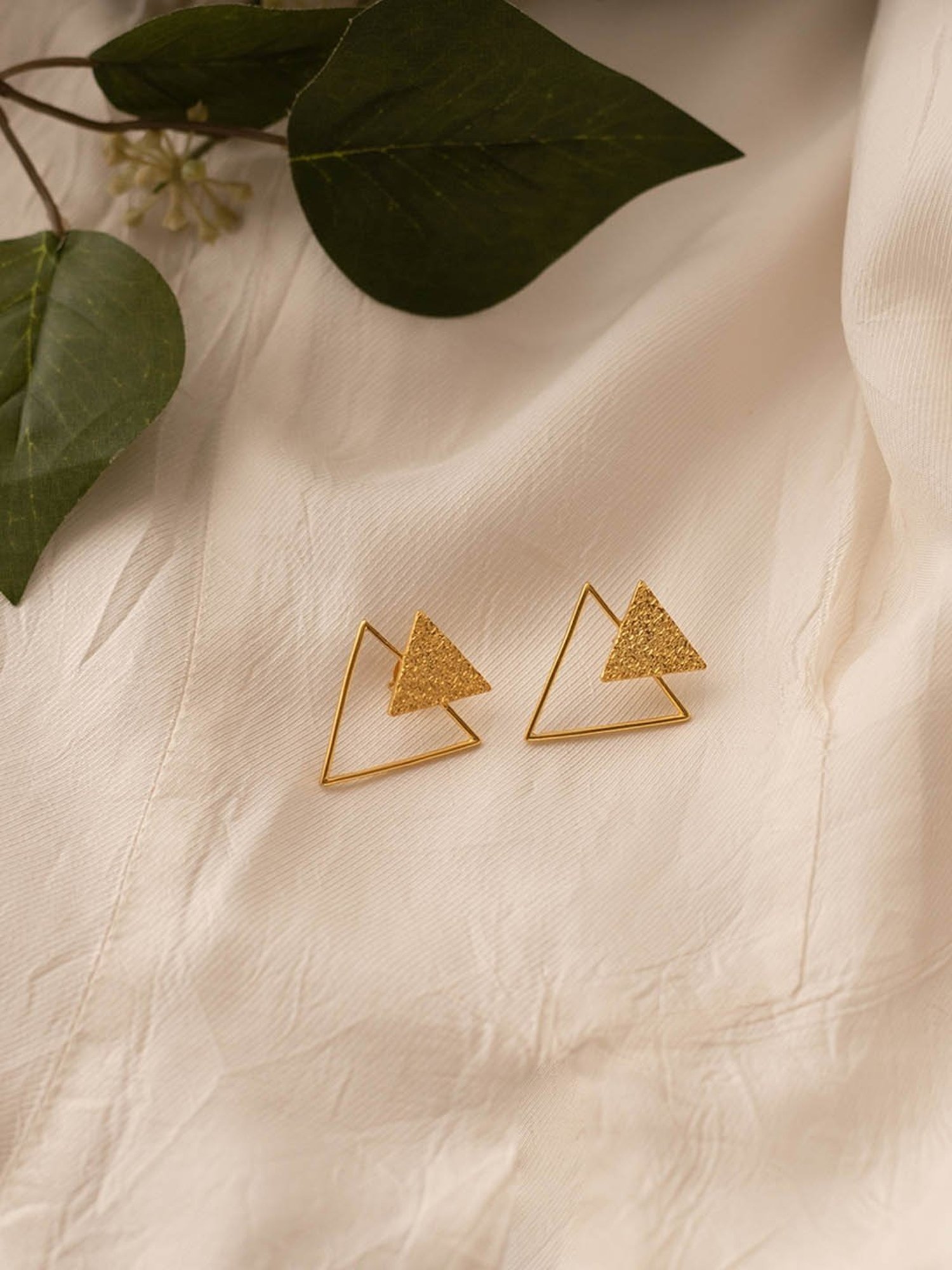 Perfectly Average Textured Triangle Earrings for Women & Girls