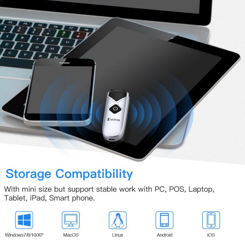 Long Cable Far Distance Ver Motorola Symbol RS409 Wearable Ring Barcode Scanner