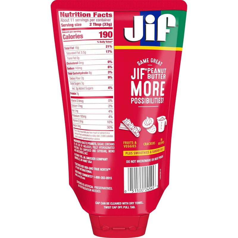 Jif Squeeze Creamy Peanut Butter - 13oz