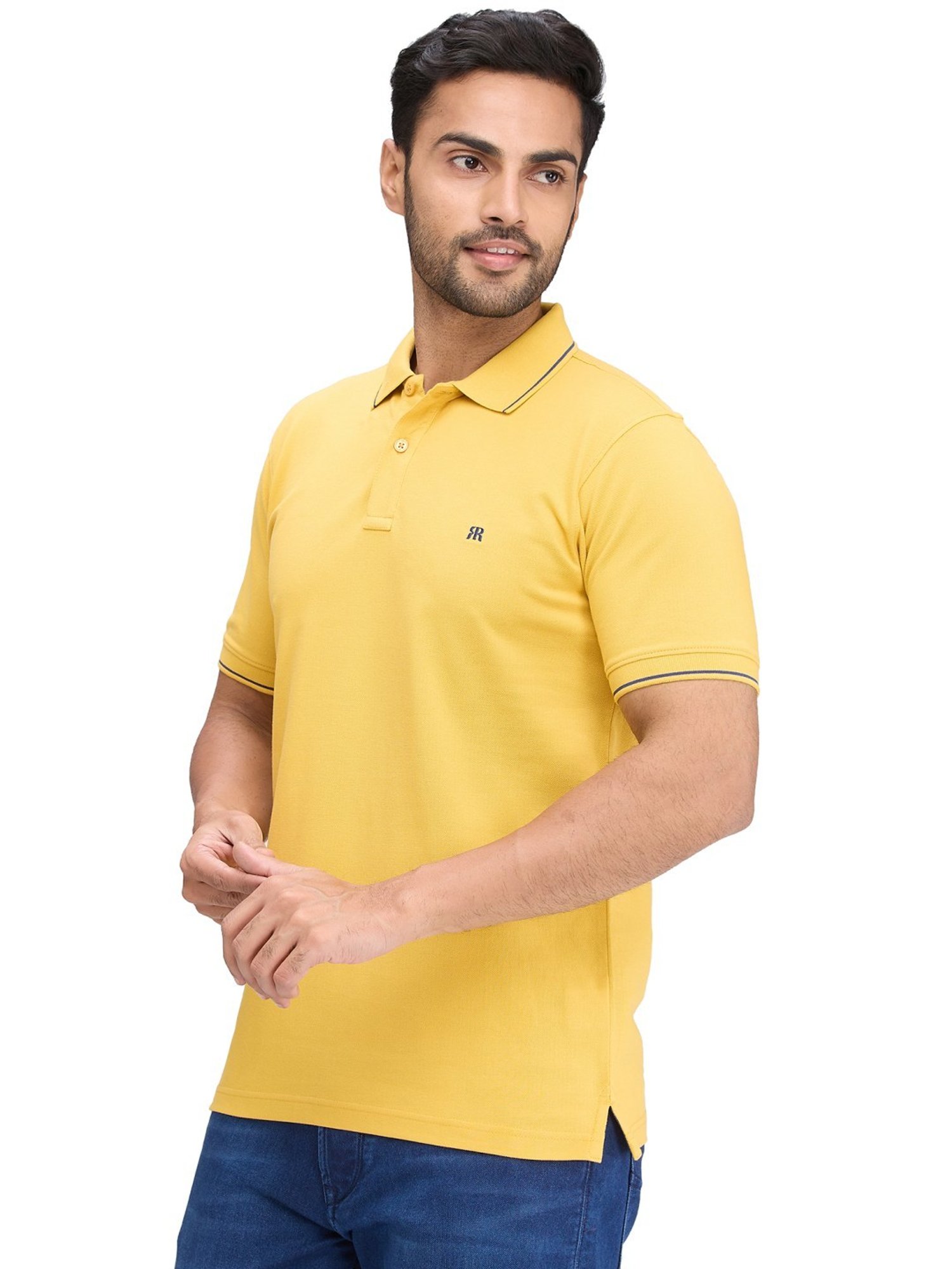 Raymond Yellow Slim Fit Polo T-Shirt