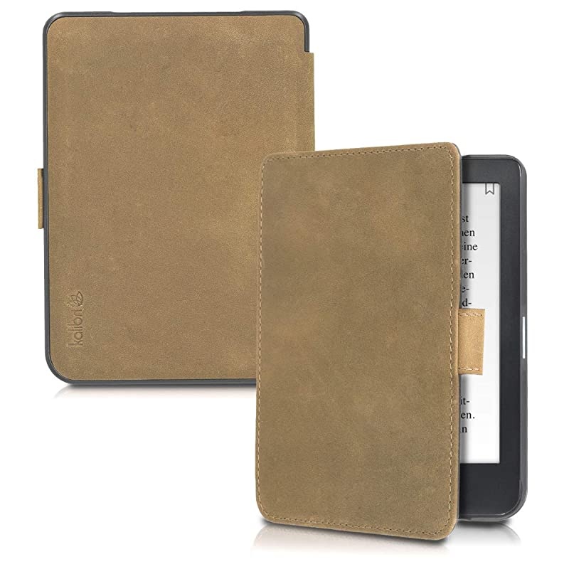 Case Compatible with Kobo Clara HD Genuine Leather eBook Cover Brown