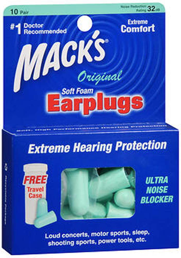 Macks 360000 Ear Care Safesound Earplugs - 10 Pair