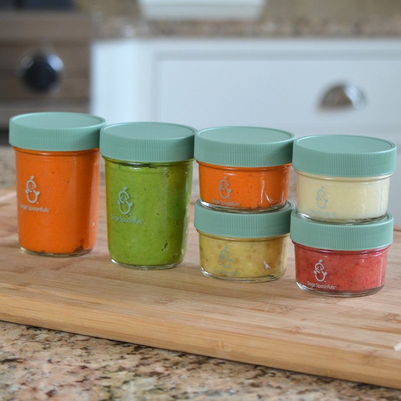 Sage Spoonfuls Glass Make in Bulk 6pk Baby Food Storage Container - Clear - 4oz/8oz