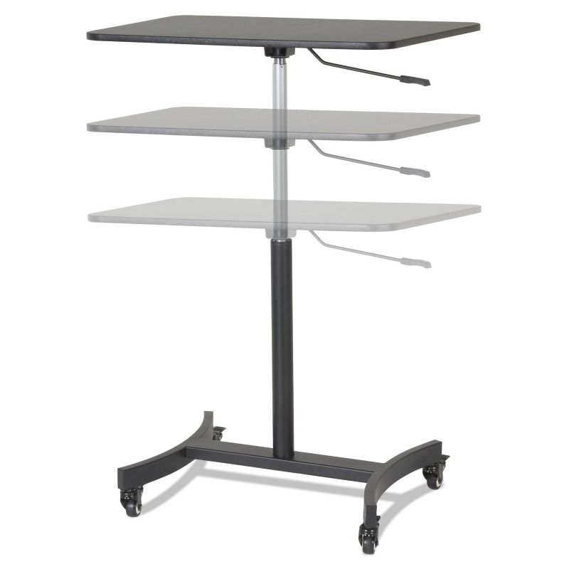 Victor High Rise Mobile Adjustable Sit-Stand Workstation 30 3/4 x 22 x 44 Black DC500