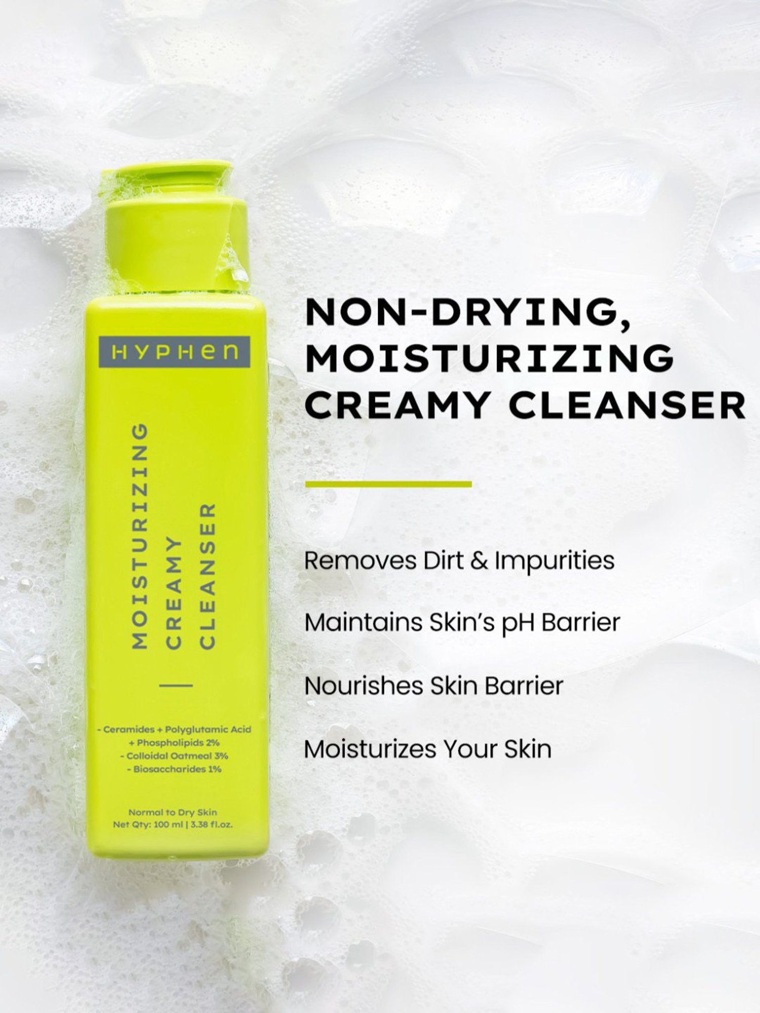 Hyphen Moisturizing Creamy Cleanser - 100 ml