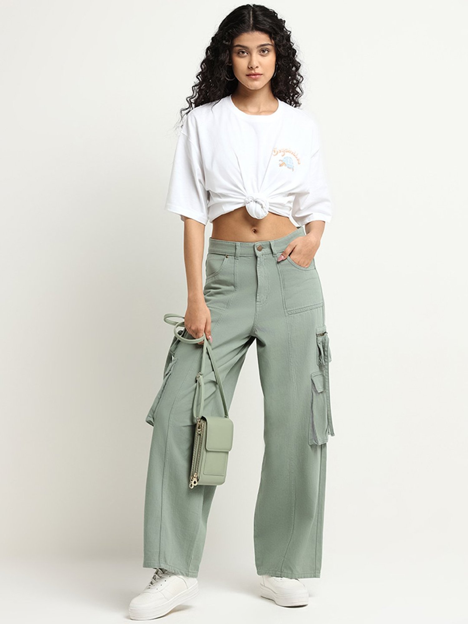 Nuon by Westside White Printed Oversized T-Shirt