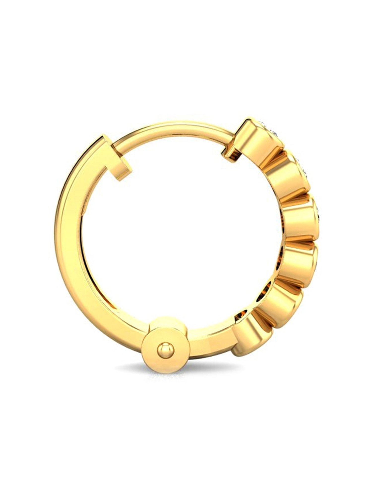 Candere by Kalyan Jewellers 18k Yellow Gold and Diamond Nosepin for Women