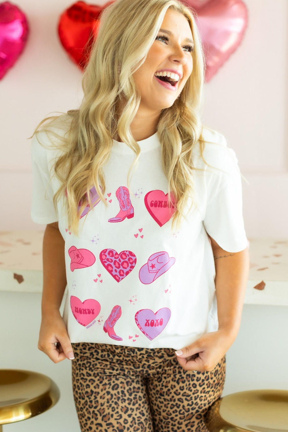 Khaki Amen Leopard Print Casual Graphic T Shirt