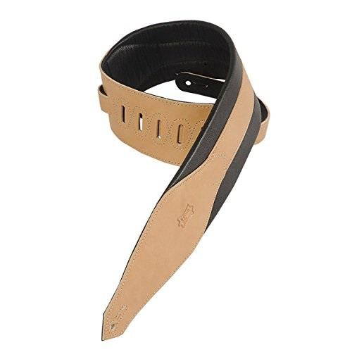 levy's leathers mss90nat vegtan leather bass guitar strap, natural