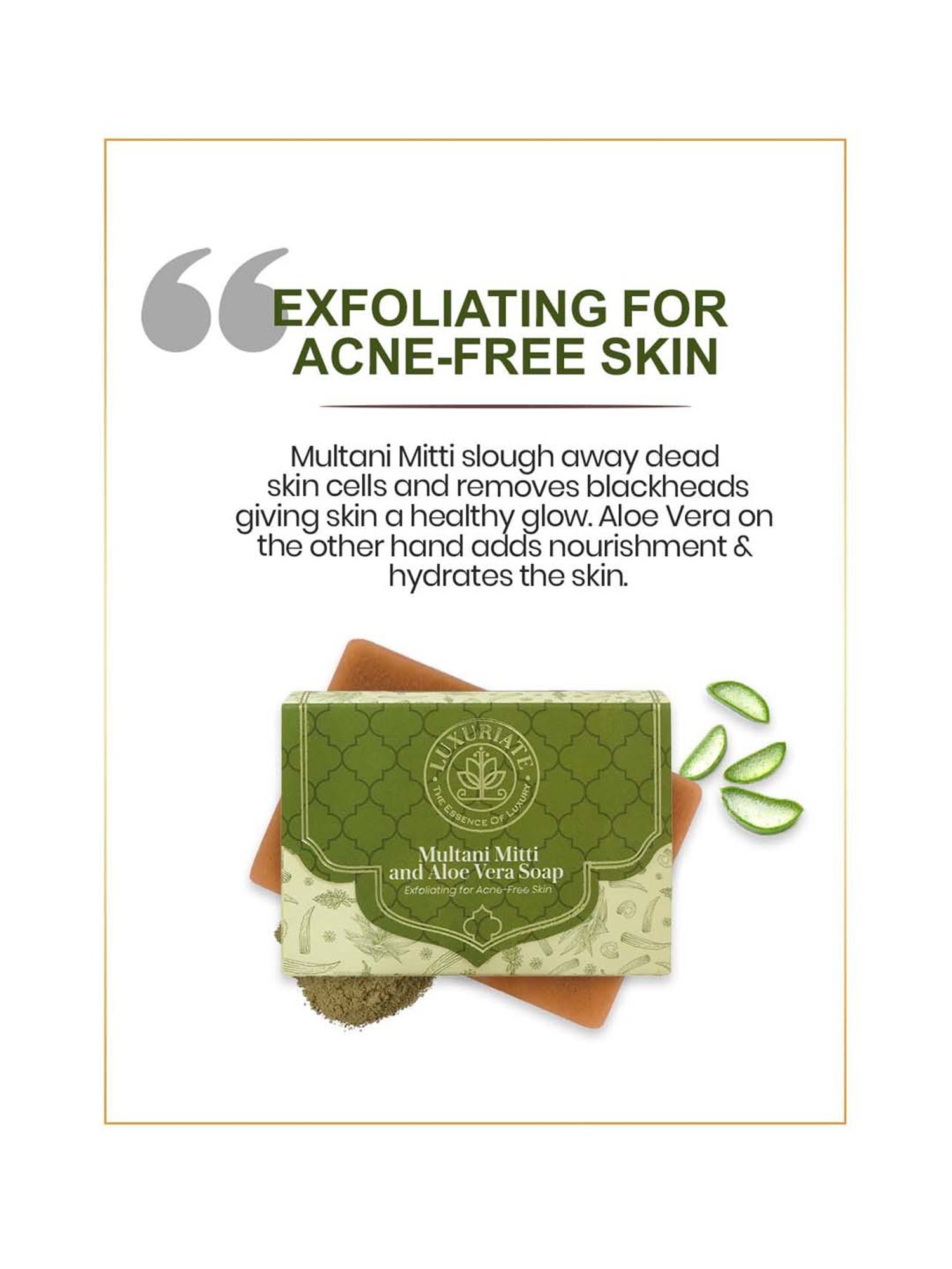 Luxuriate Multani Mitti and Aloe Vera Exfoliating Soap - 125 gm