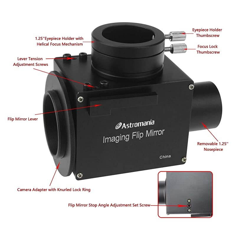 125 Astrophotography Flip Mirror The flip Mirror for Precise Focusing