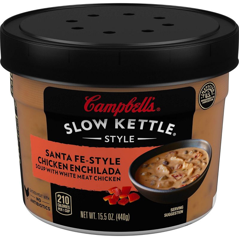 Campbell's Slow Kettle Style Santa Fe Style Chicken Enchilada Soup Microwaveable Bowl 15.5oz