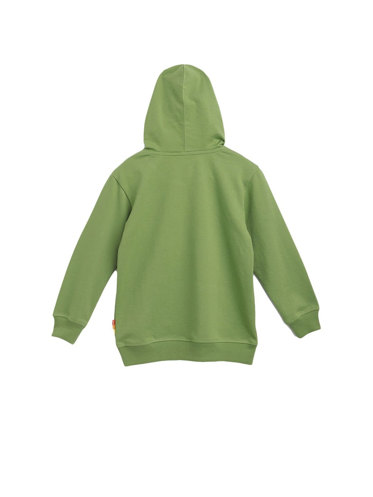 Li'l Tomatoes Kids Olive Printed Hoodie