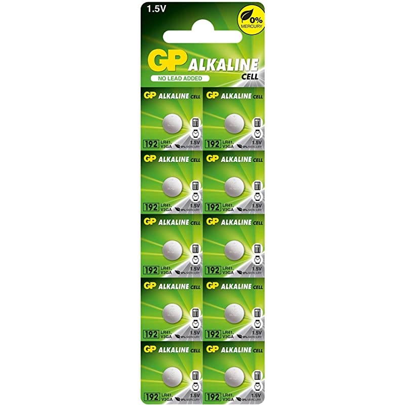 GP Alkaline Cell Battery LR41 192 15V 10 Pack