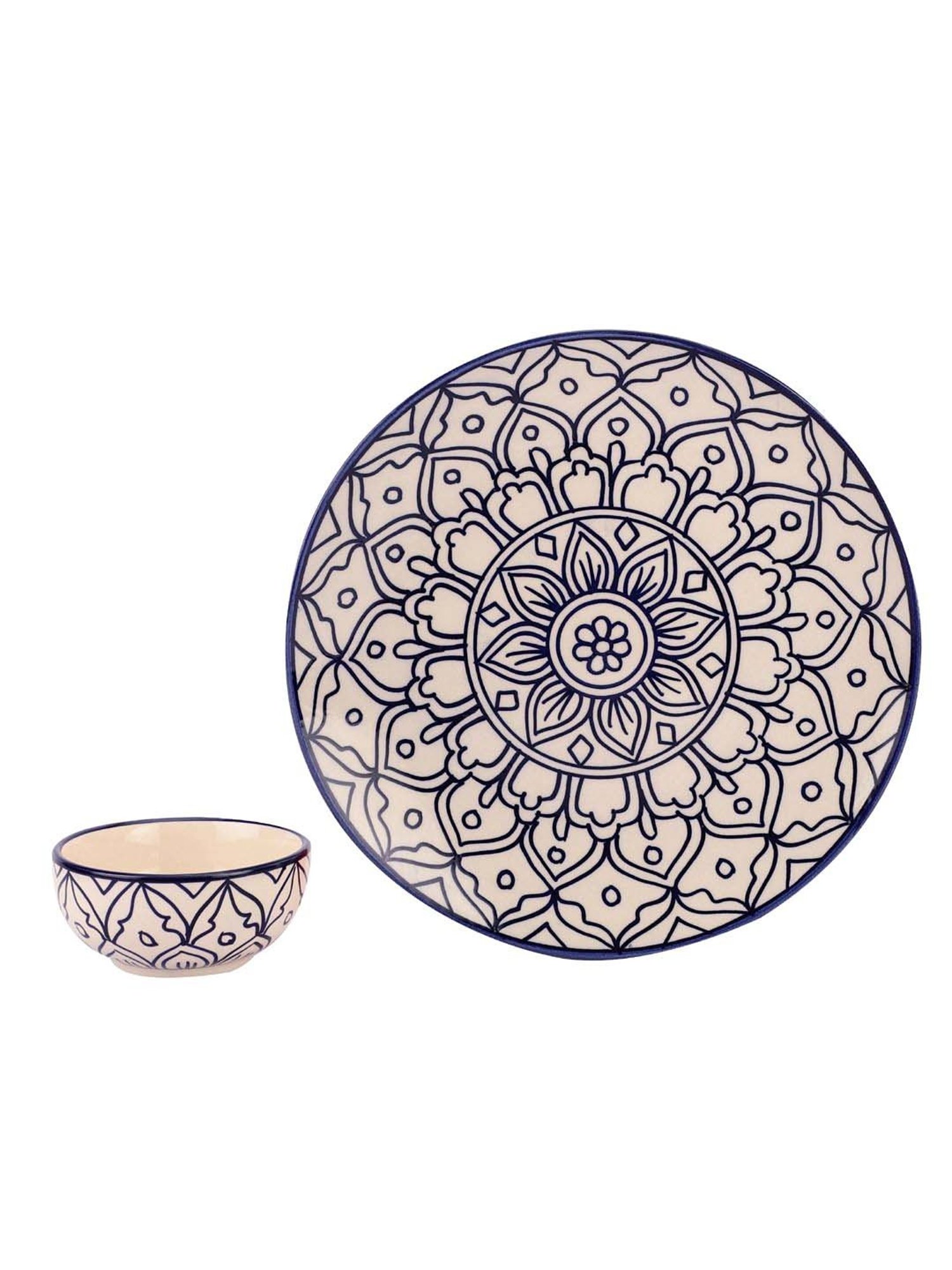 VarEesha Mehraab Blue & White Ceramic Dinner Set