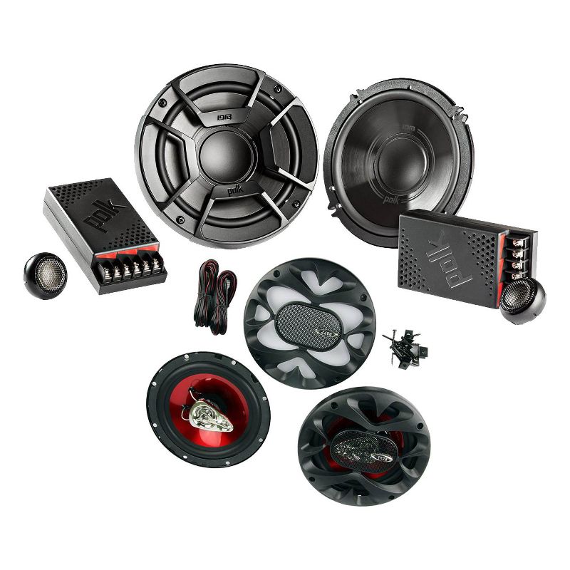 Polk Audio 6.5" 300W 2-Way Marine Speakers w/ Boss 6.5-Inch 3-Way 300W Speakers