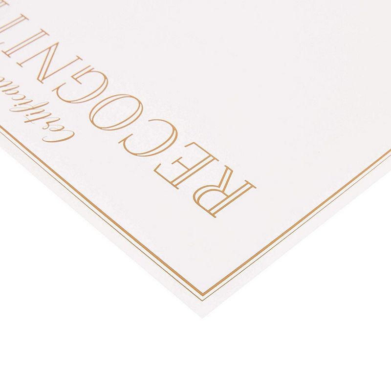 Best Paper Products 48-Pack Gold Foil Certificates of Recognition Award Paper Sheets, A4 Letter Size 8.5 x 11 in
