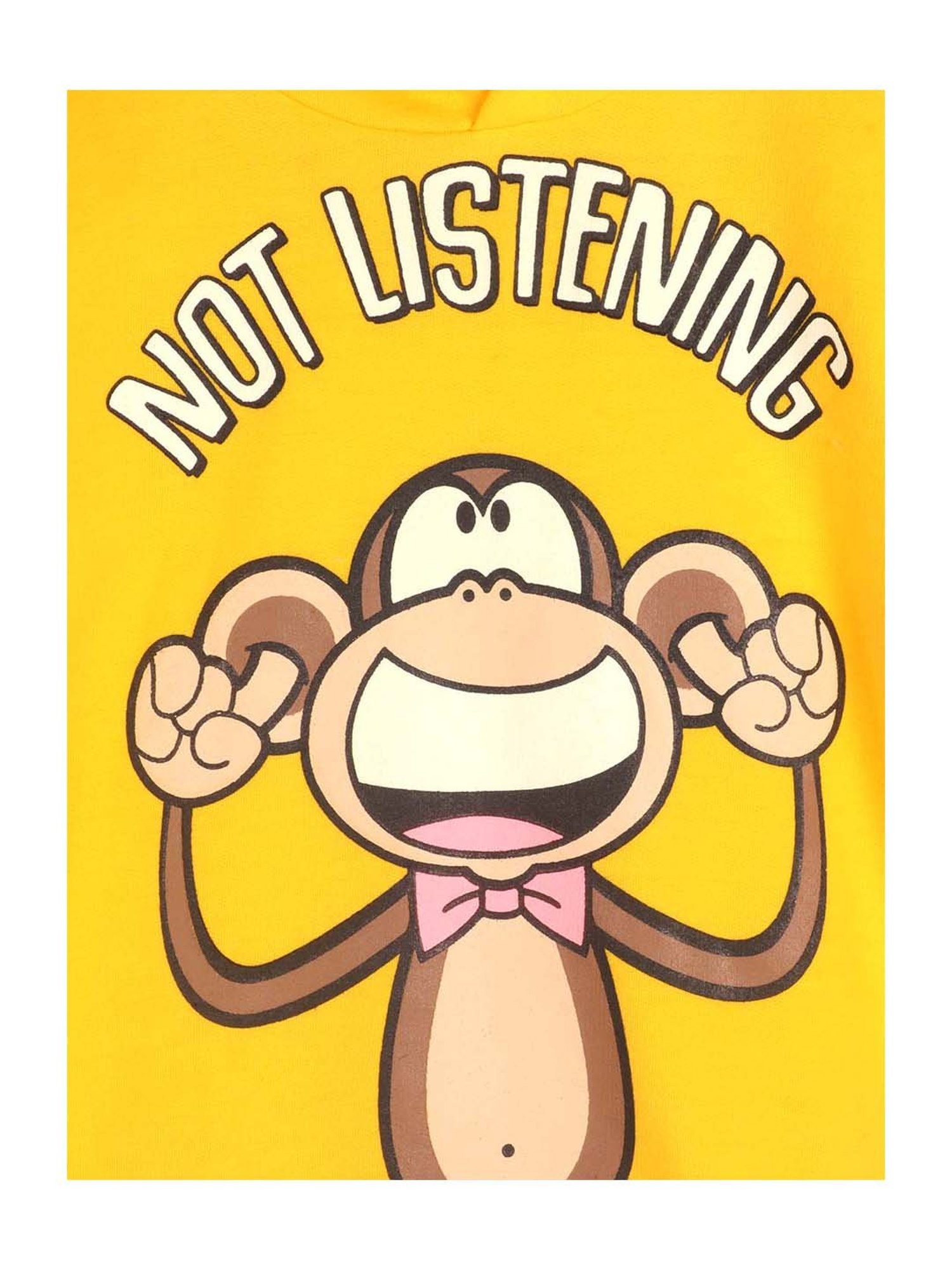 Lazy Shark Kids Yellow Printed Hoodie