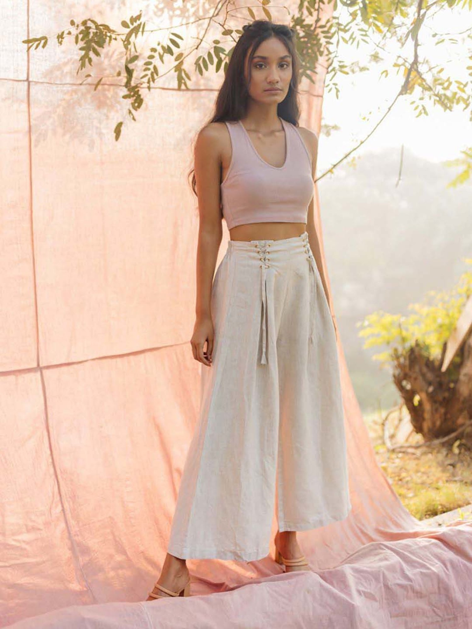 Anousshka Natural Pleated Pants