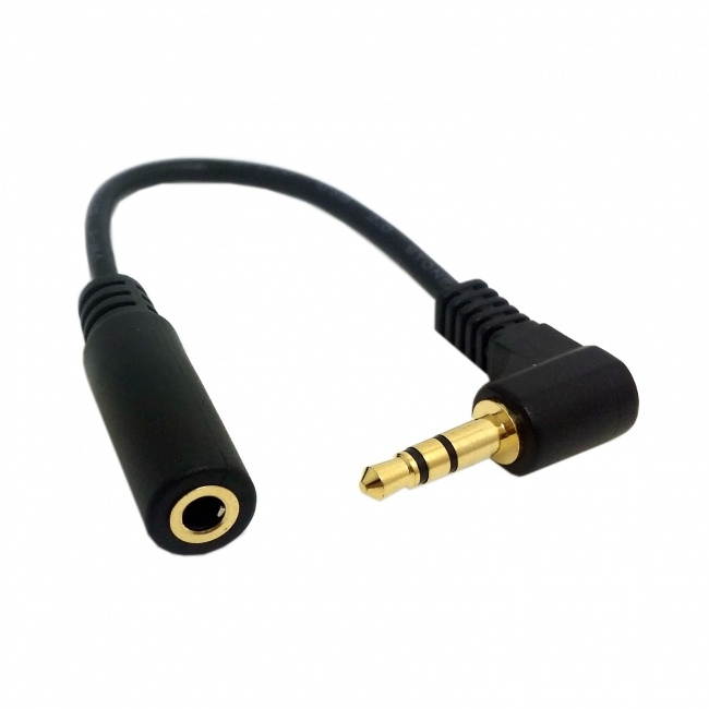 CY 1Set 3/4 Poles Audio Stereo 90 Degree Right Angled 3.5mm Male to Female Extension Cable