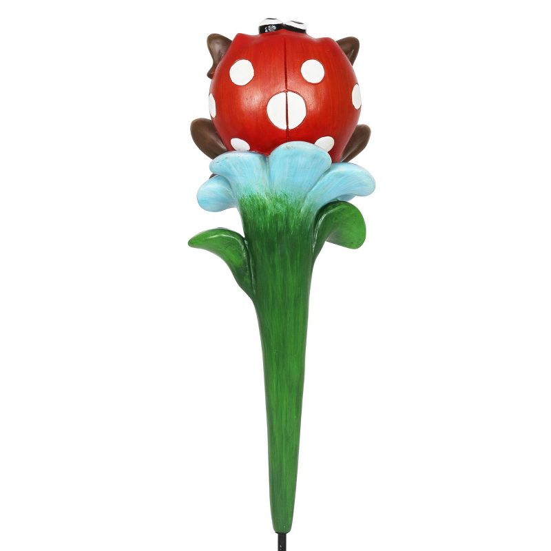 14.57" Resin Ladybug Garden Plant Stake Red - Exhart