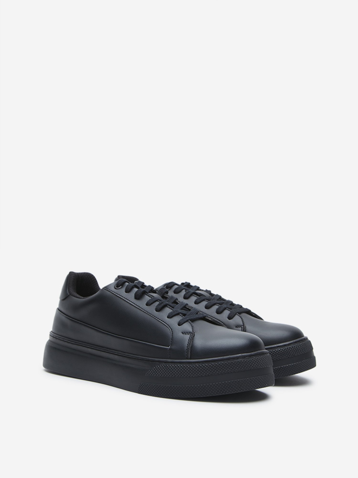 SOLEPLAY by Westside Black Chunky Lace-Up Sneakers
