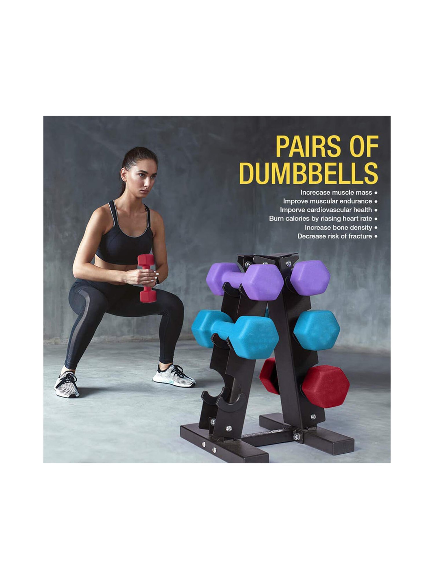 Protoner Cast Iron Vinyl Coated Fixed Dumbbells Pair of 1 kg (Green)