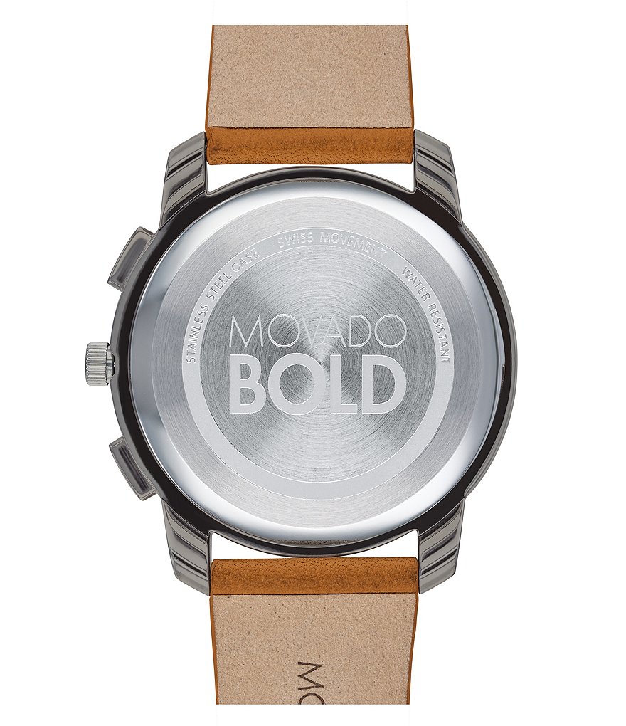 Movado Bold Men's Thin Brown Leather Watch