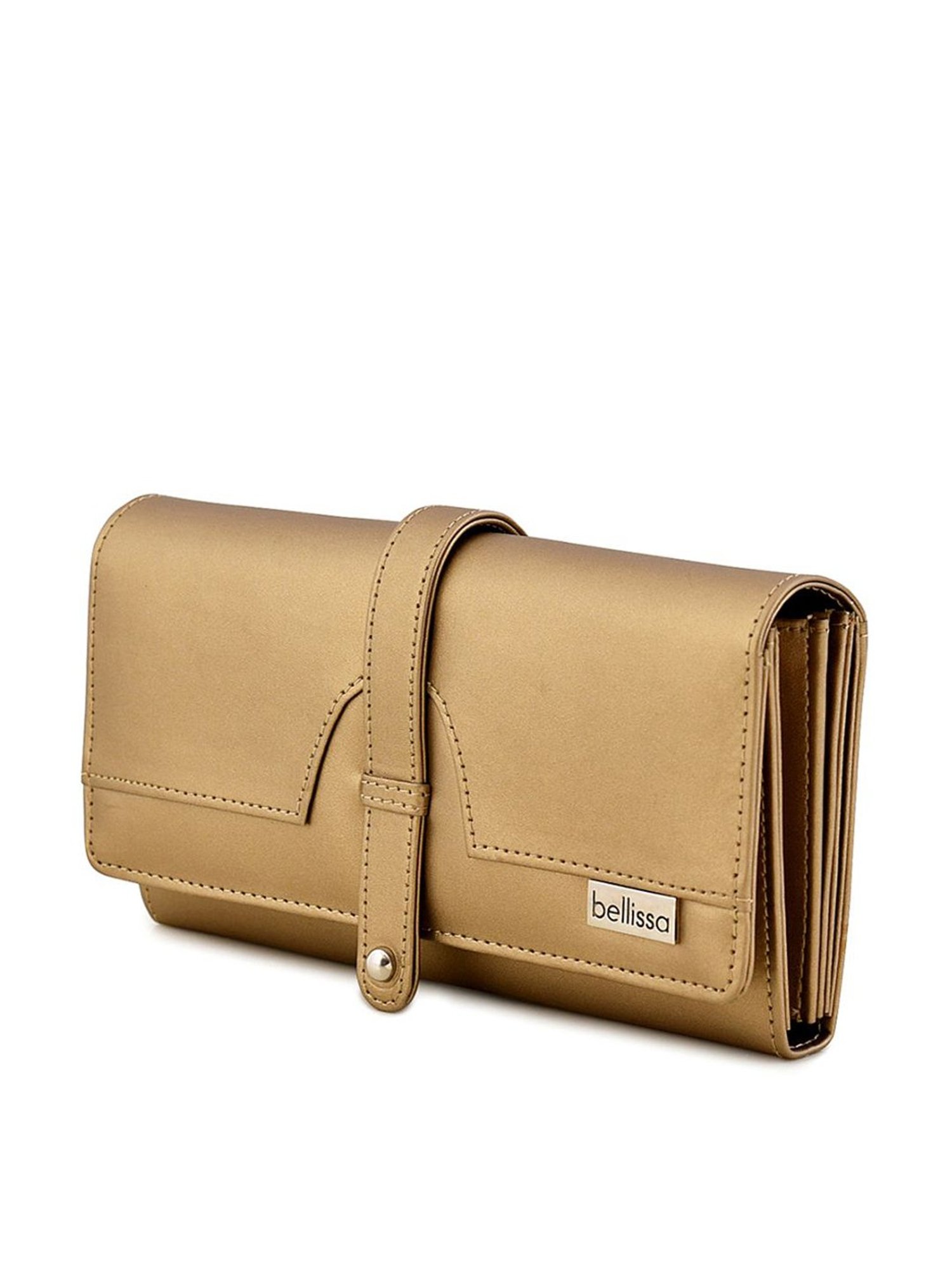 Bellissa Golden Checks Medium Handbag with Wallet Combo