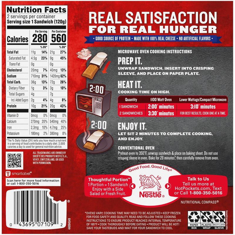 Hot Pockets Garlic Buttery Crust Frozen Four Cheese Pizza - 8.5oz/2ct