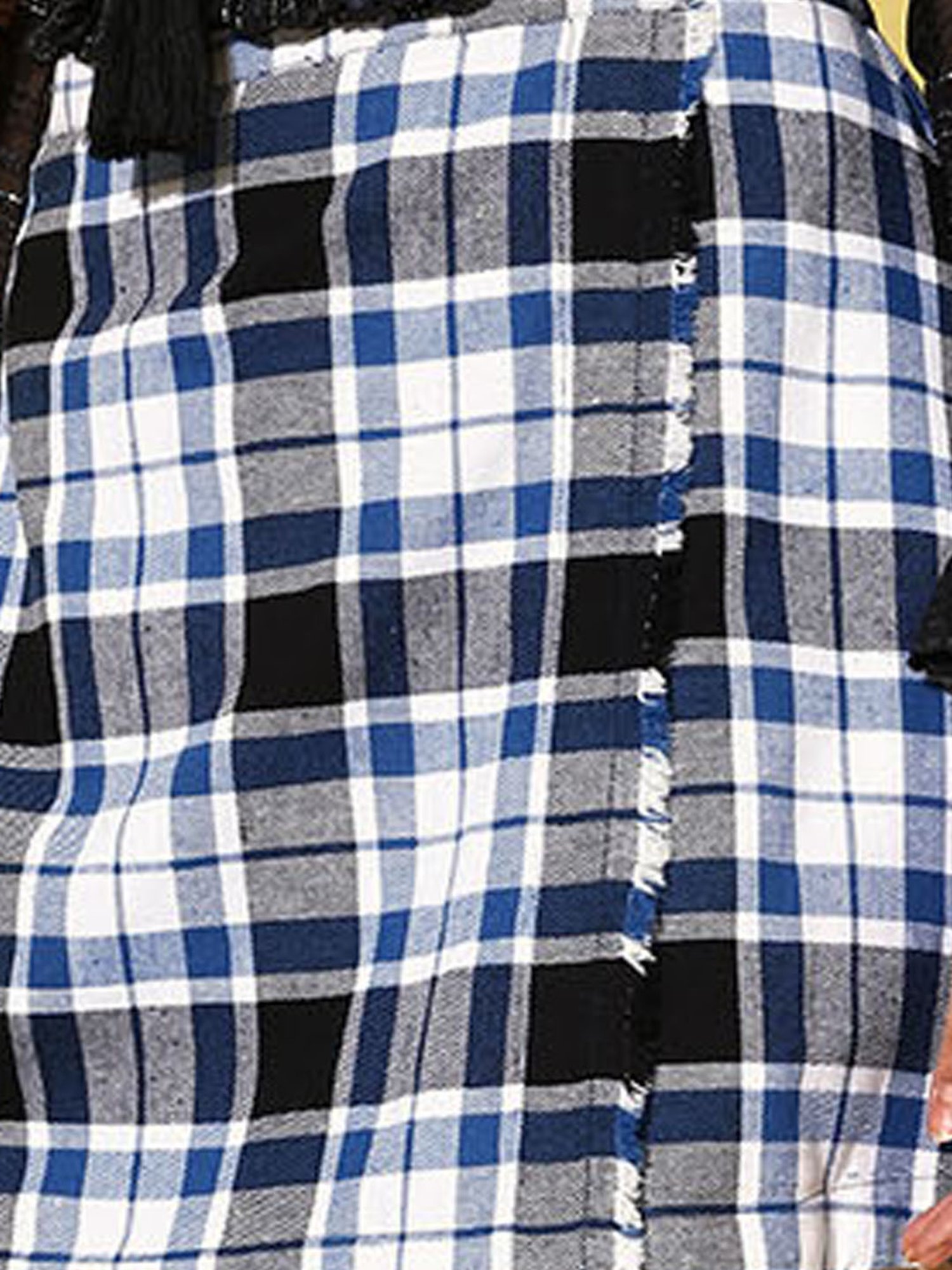 QUIERO Multicolor Cotton Checks Skirt