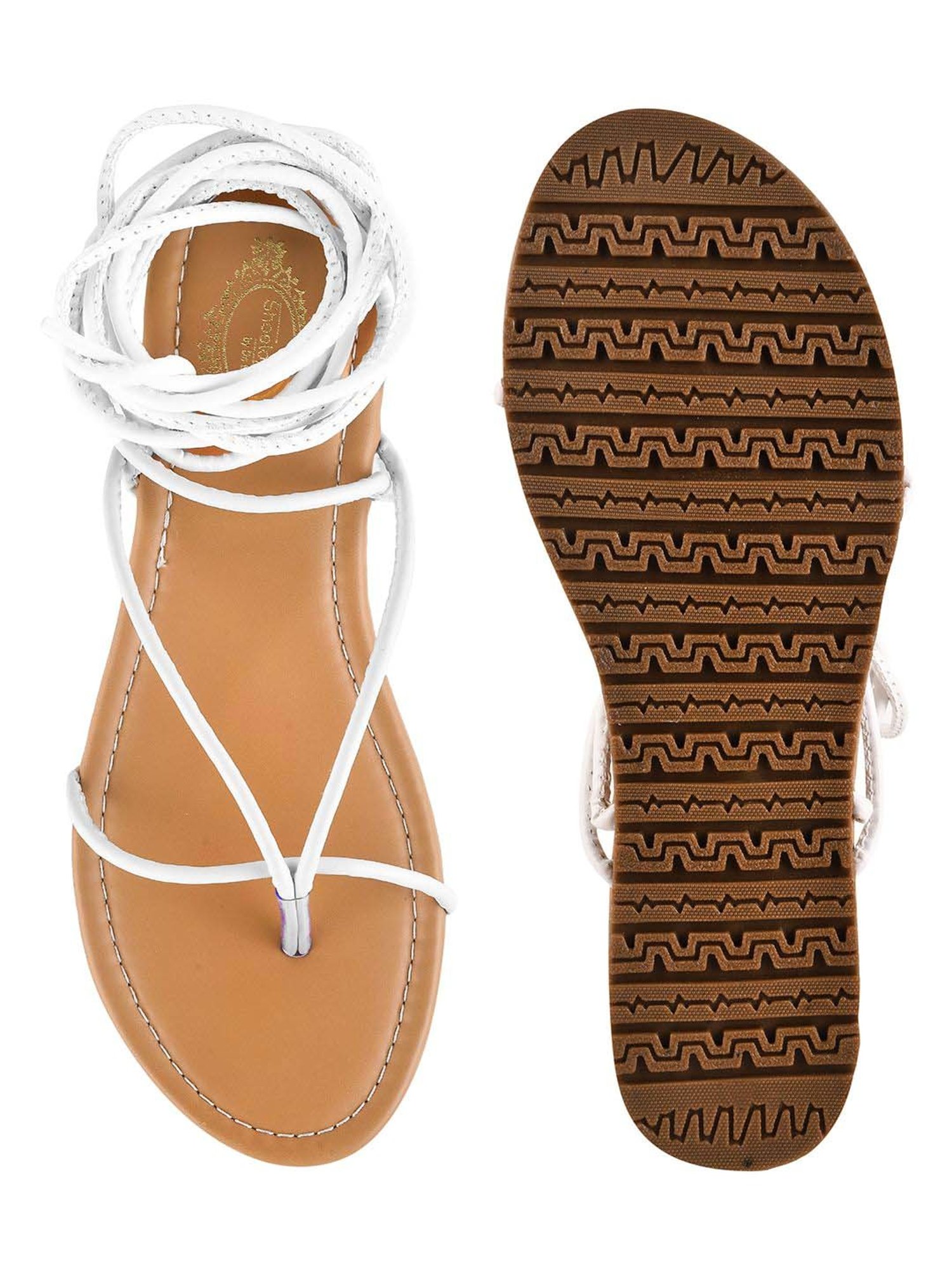 Shoetopia Kids White & Beige Casual Sandals