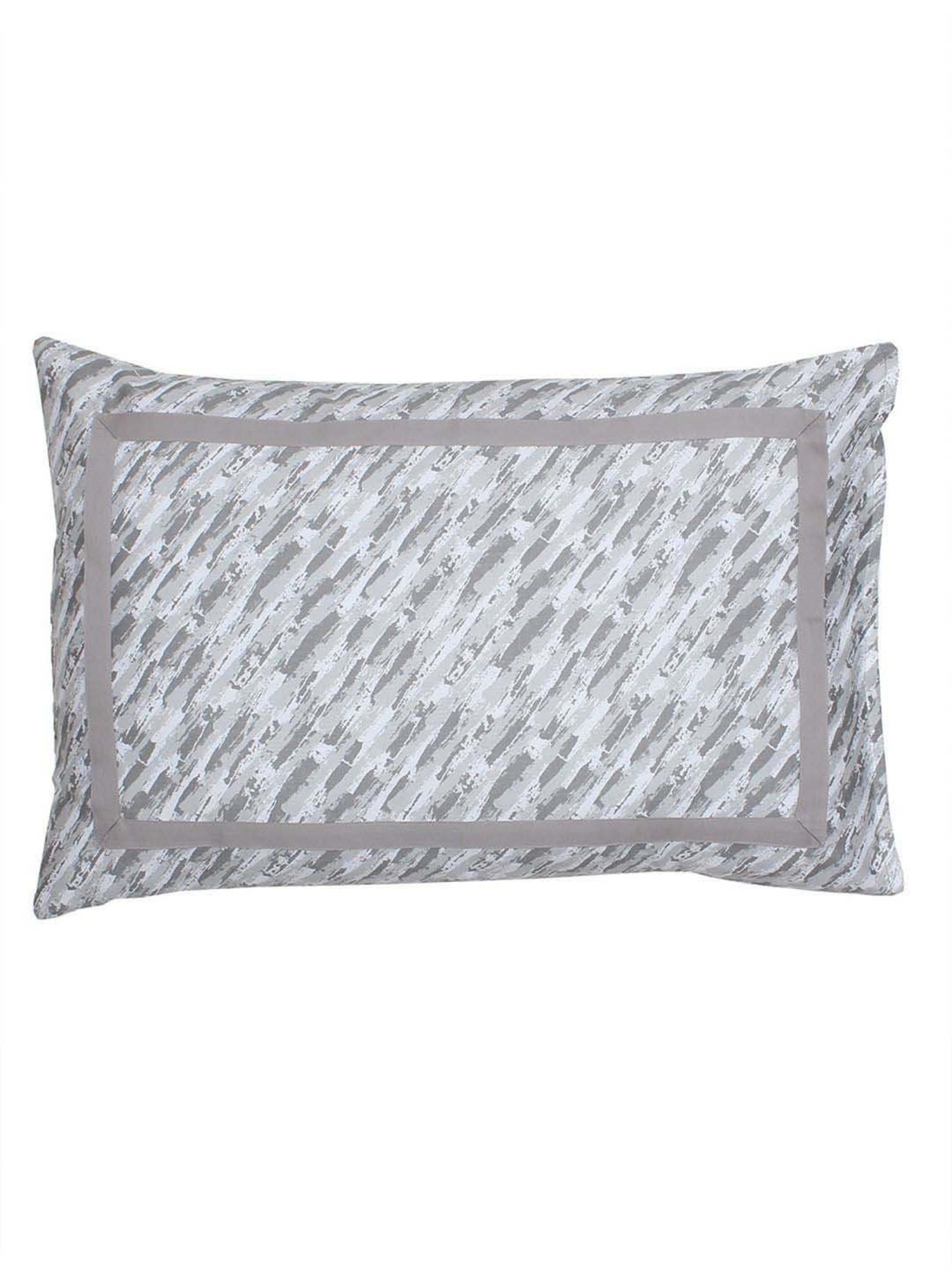 Stoa Paris White & Aqua Cotton 200 TC Pillow Cover - Set of 1