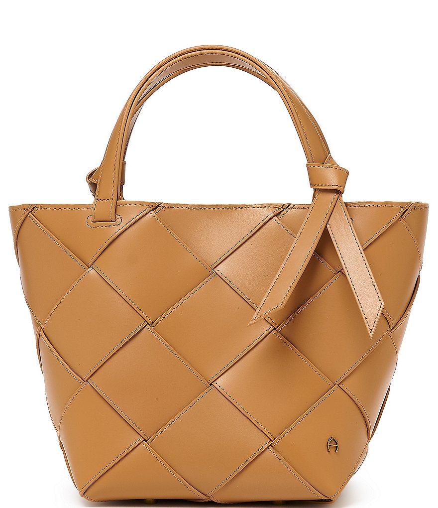 Etienne Aigner Ella Leather Woven Satchel Bag