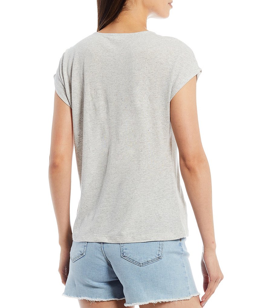 A Loves A Cap Sleeve V-Neck Knit T-Shirt