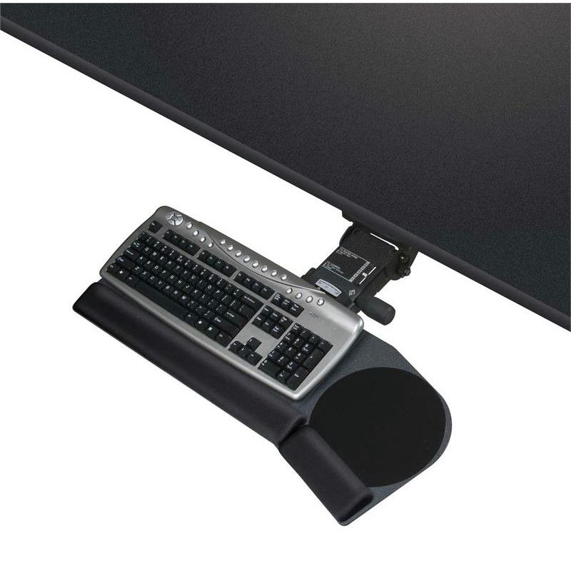 Kelly Computer Supply KCS69505 Leverless Lift N' Lock 28 in. x 10 in. California Keyboard Tray  - Black